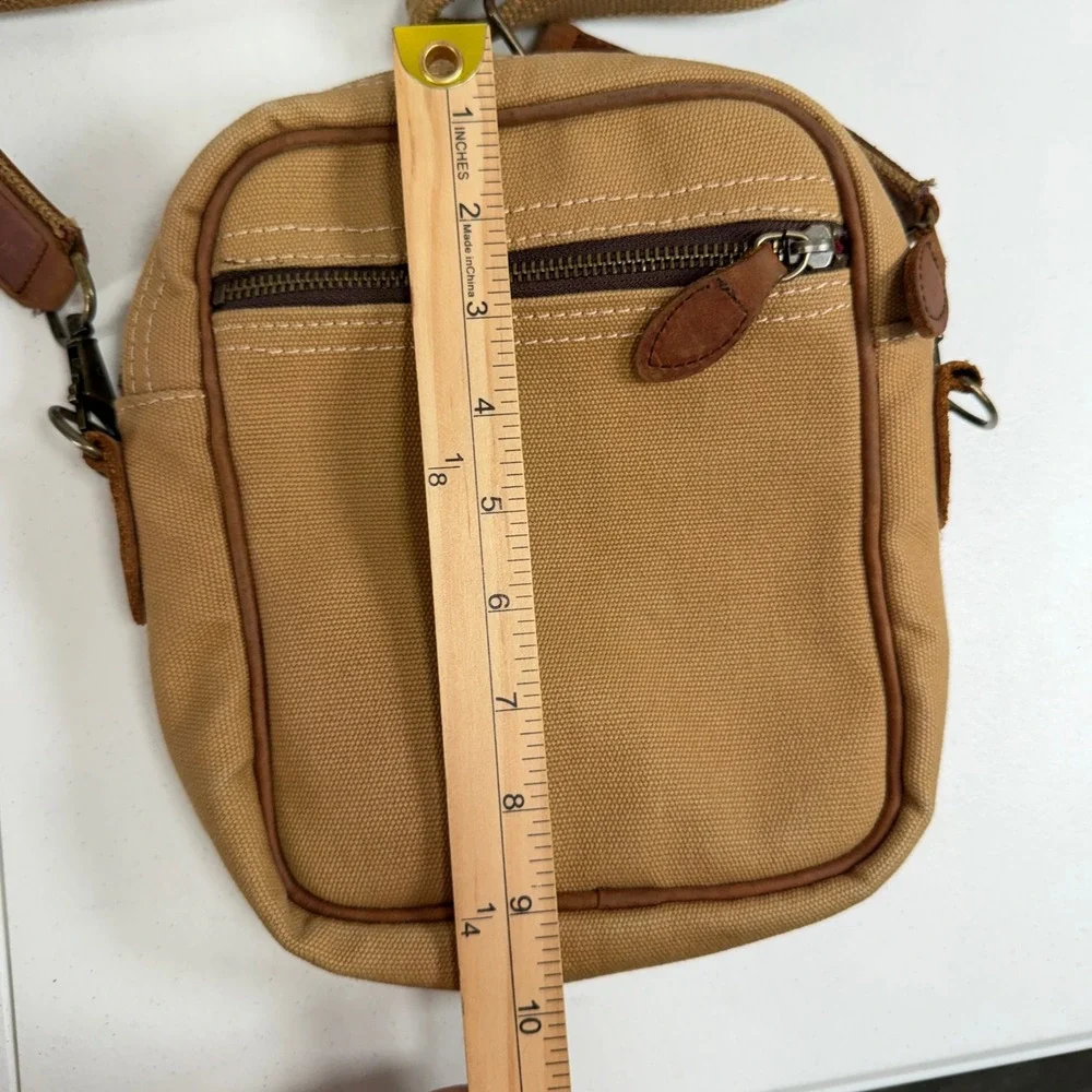 Melvill & Moon Katunda Shoulder Bag Tan Canvas Leather Safari Crossbody Heritage